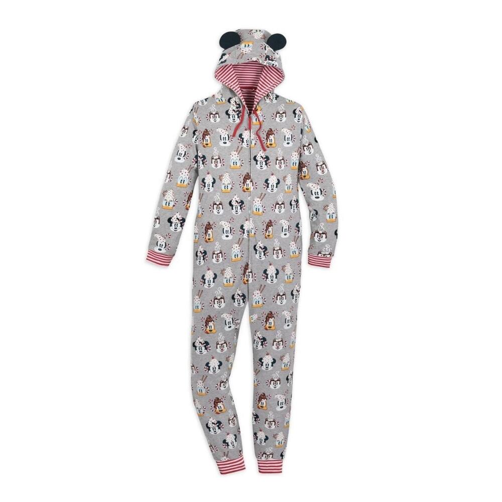 Mickey and Friends Holiday 2021 One Piece Adult Pajamas - Disney Parks Sz Large